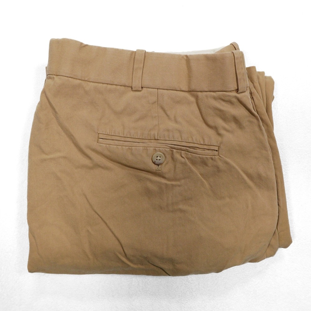 POLO RALPH LAUREN Men's Size 36x26 Khaki Silk Cotton Blend Flat Front Dress Pant